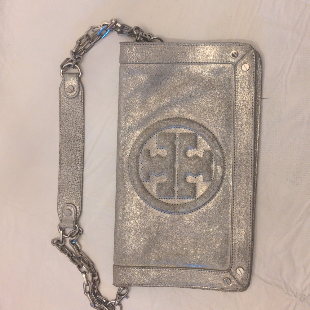 Tory Burch Silver Clutch